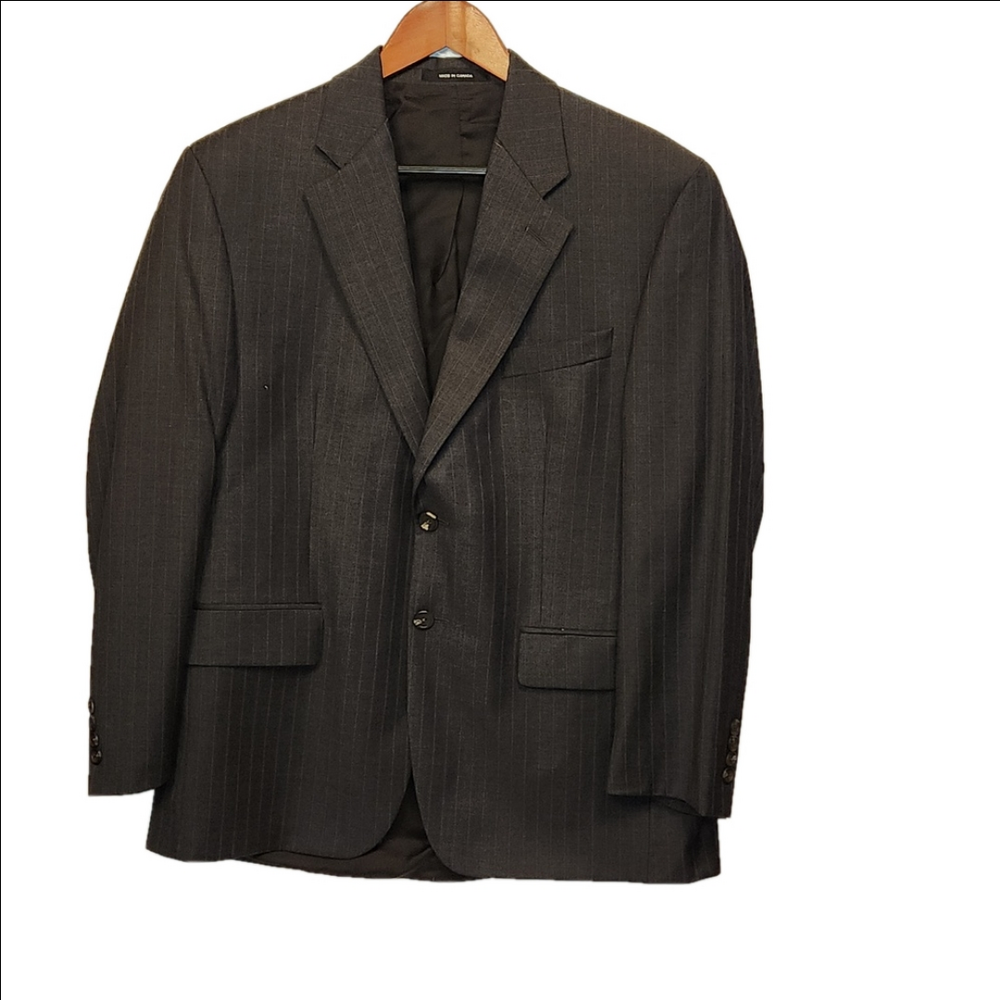 NWOT, Lauren Ralph Lauren gray wool pinstripes blazer/ suit separate sz L